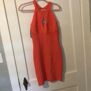 Bebe bright coral bandage dress